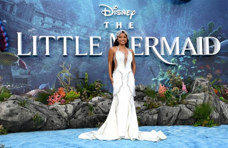 LONDON, ENGLAND - MAY 15: Halle Bailey attends the UK Premiere of Disney's "The Little Mermaid" on May 15, 2023 in London, England. (Photo by Kate Green/Getty Images for Disney)