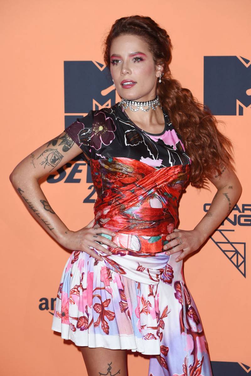 SEVILLE, SPAIN - NOVEMBER 03: Halsey attends the MTV EMAs 2019 at FIBES Conference and Exhibition Centre on November 03, 2019 in Seville, Spain. (Photo by Kate Green/Getty Images for MTV)