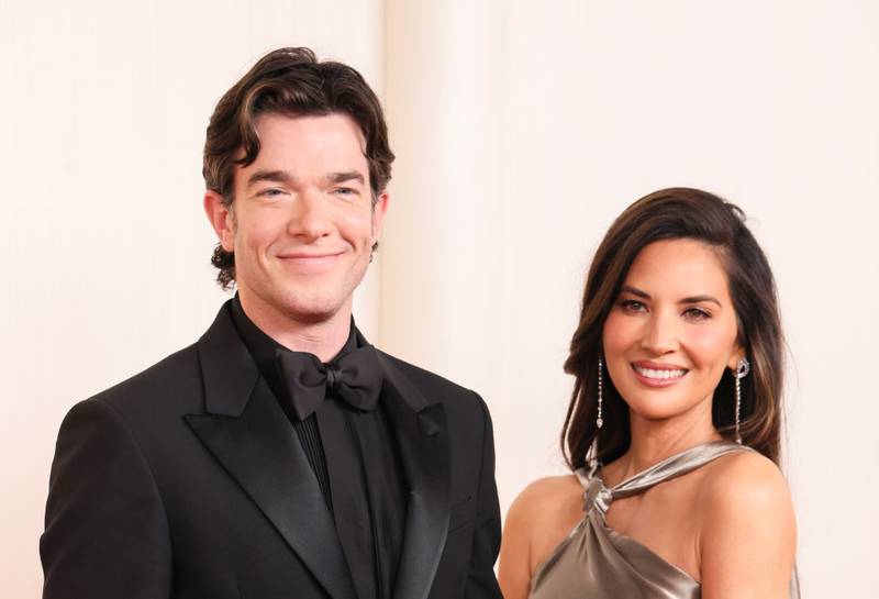 HOLLYWOOD, CALIFORNIA - MARCH 10: (L-R) John Mulaney and Olivia Munn attend the 96th Annual Academy Awards on March 10, 2024 in Hollywood, California. (Photo by Rodin Eckenroth/Getty Images)