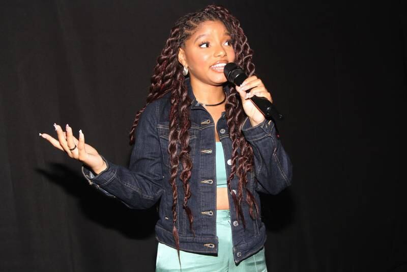 ATLANTA, GEORGIA - MAY 25: Halle Bailey greets fans during the Family and friends screening of The Little Mermaid at Regal Atlantic Station on May 25, 2023 in Atlanta, Georgia. (Photo by Joi Stokes/Getty Images For Disney)