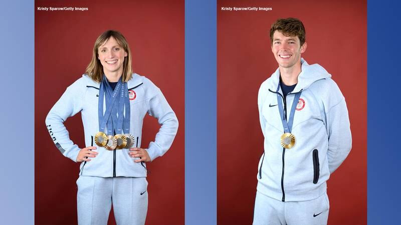 Katie Ledecky (L) and Nick Mead (R)