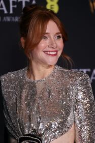 LONDON, ENGLAND - FEBRUARY 18: Bryce Dallas Howard poses in the Winners Room during the EE BAFTA Film Awards 2024 at The Royal Festival Hall on February 18, 2024 in London, England. (Photo by John Phillips/Getty Images)