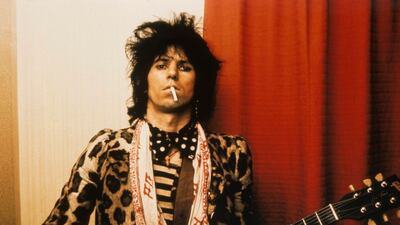 Keith Richards backstage at a Faces concert in 1974.